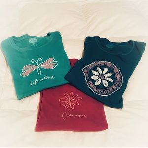 Lot 3 Life Is Good Tees M